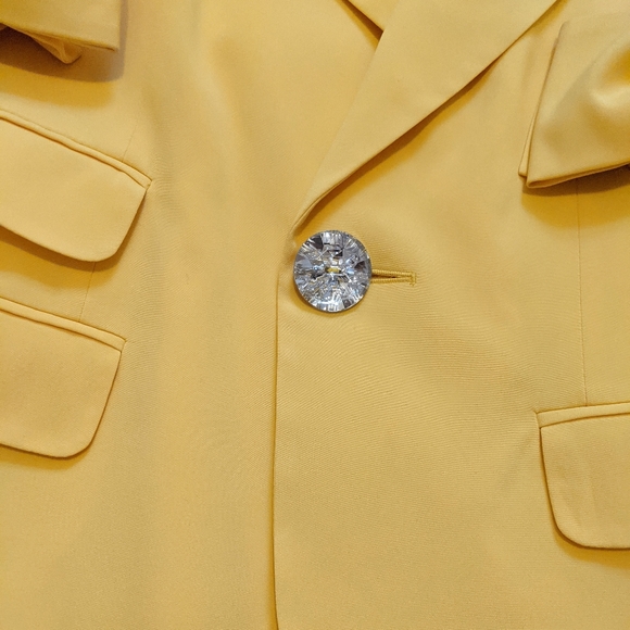 Sara Berman bright yellow bow sleeve blazer. - Picture 9 of 11